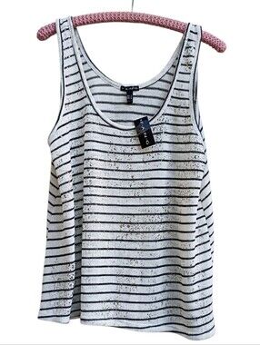 Fang silver splatter knit tank top sz XL NWT